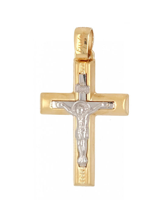 Mertzios.gr Gold Cross 14K with the Crucified