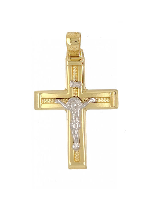 Mertzios.gr Gold Cross 14K with the Crucified