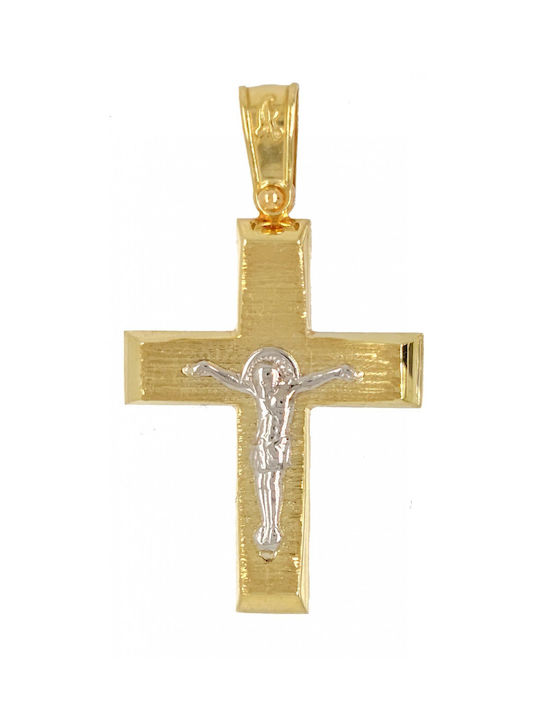 Mertzios.gr Gold Cross 14K with the Crucified