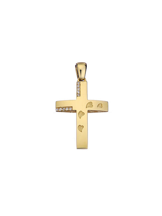 Papoulidis Jewellery Damen Gold Kreuz 14K