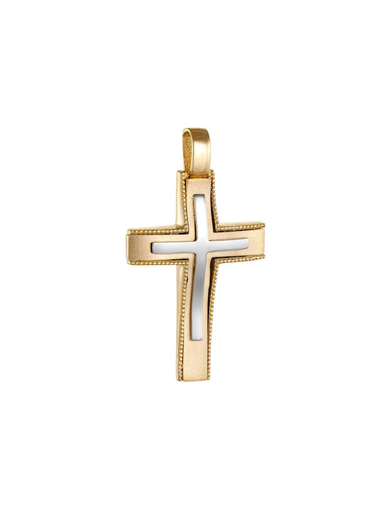 Papoulidis Jewellery Herren Gold Kreuz 14K mit Kette