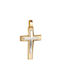 Papoulidis Jewellery Herren Gold Kreuz 14K mit Kette