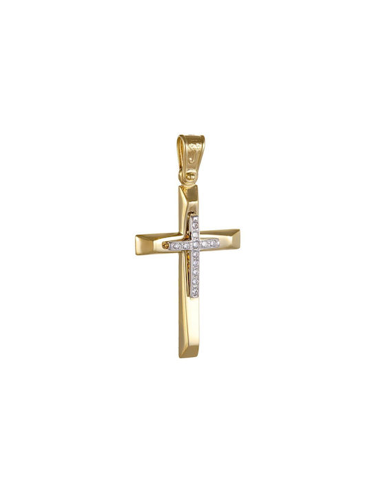 Papoulidis Jewellery Damen Gold Kreuz 14K