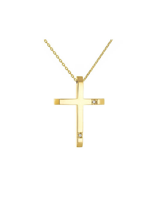 Papoulidis Jewellery Women's Gold Cross 14K with Chain