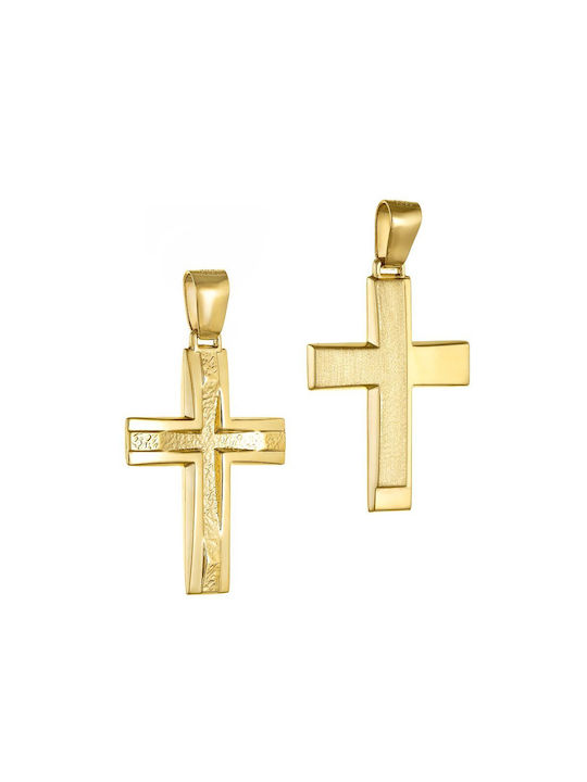 Papoulidis Jewellery Χρυσός Σταυρός Διπλής Όψης 14K