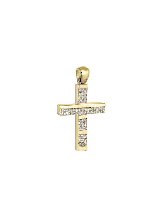 Papoulidis Jewellery Femeiesc Aur Cruce 14K cu Lanț