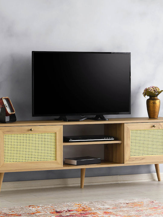 TV Stand Wooden Brown L180xW40xH60cm