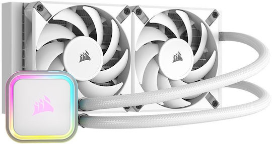 Corsair ICUE H100i RGB Elite Υδρόψυξη AIO CPU με 2 Ανεμιστήρες 120mm Λευκή
