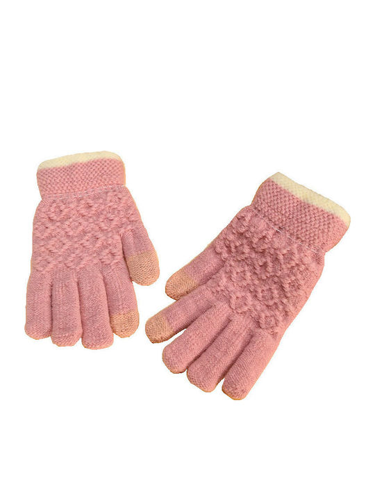 Rosa Gestrickt Handschuhe Berührung