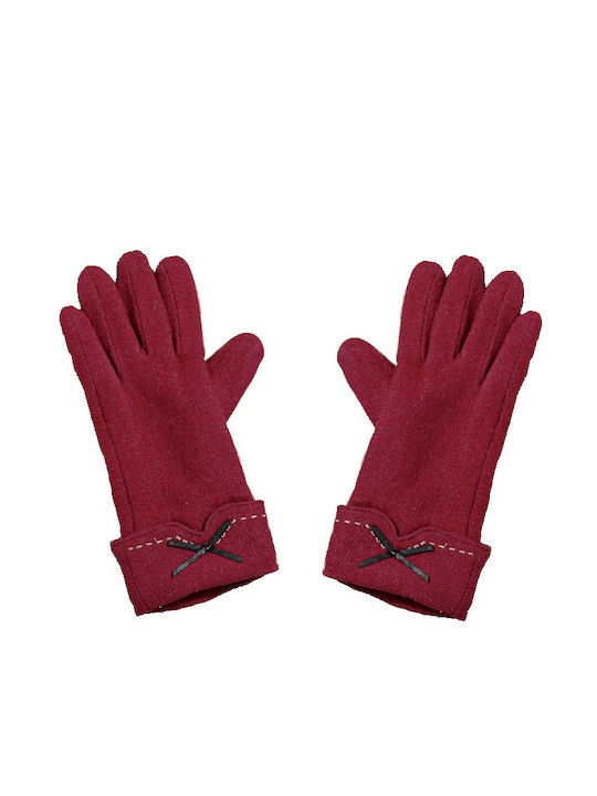 Tatu Moyo Unisex Leather Touch Gloves with Fur Burgundy