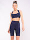 Training Women's Bike Leggings Firming High Waist Push Up Navy Blue