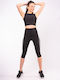 Training Γυναικείο Capri Κολάν Σύσφιξης Ψηλόμεσο & Push Up Μαύρο