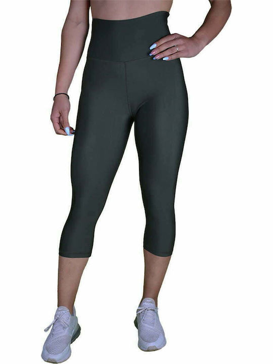 Damen Capri Leggings Formendefinition Hohe Taille & Push-up Khaki