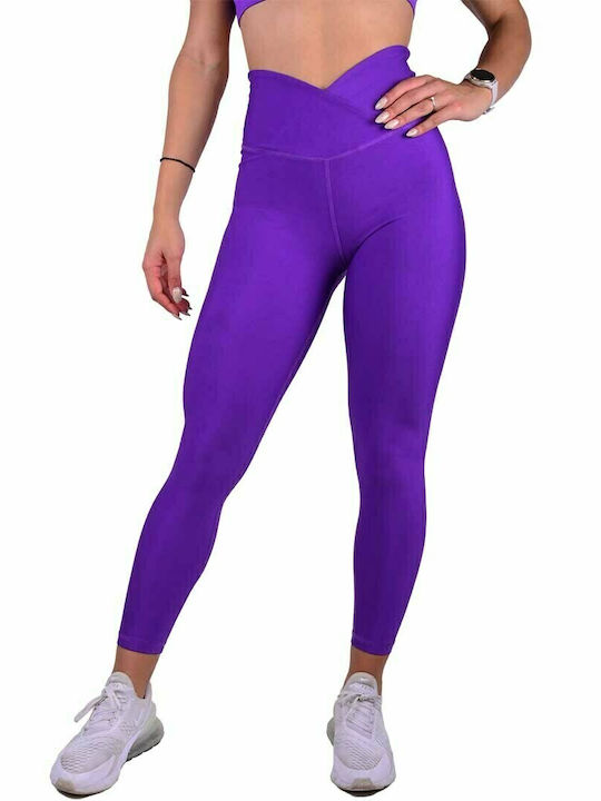 Axidwear Frauen Lang Leggings Hochgeschnitten & Push Up Lila