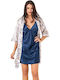 Moongirl Sommer Damen Robe mit Nachthemd Marineblau