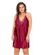 Moongirl Summer Satin Women's Nightdress Bordeaux