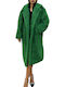 Chica Women's Long Coat with Buttons Green