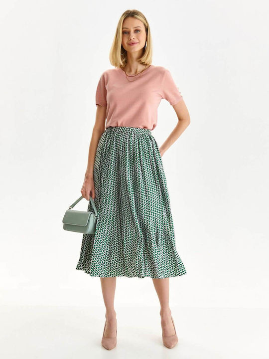 Make your image Midi Skirt in Green color