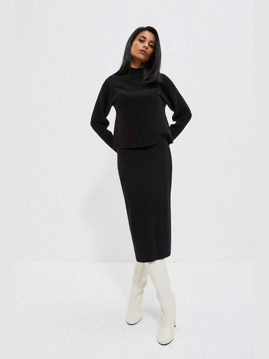 Make your image Midi Skirt in Black color