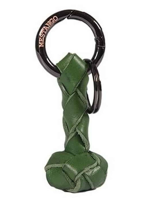 Mestango Breloc Lucrat Manual Din Piele Verde