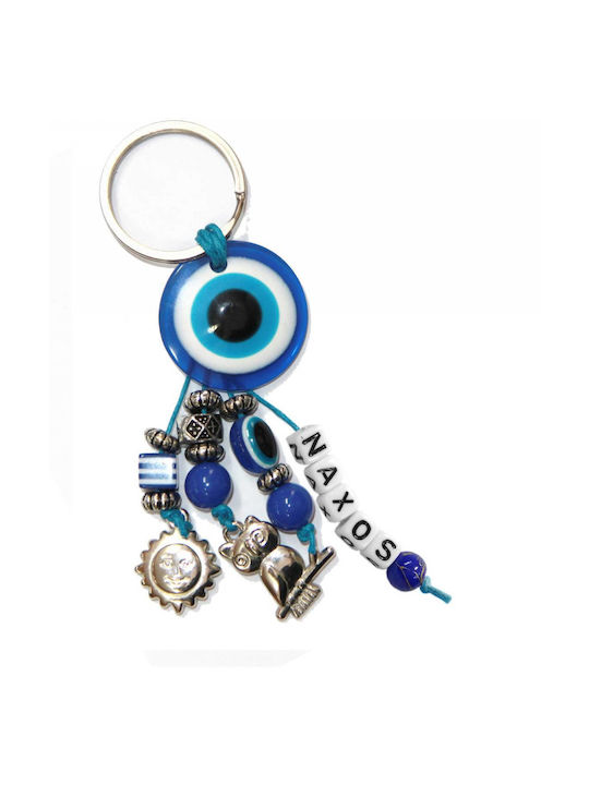 Kostibas Fashion Schlüsselanhänger Metallisch Auge Blau