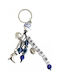 Kostibas Fashion Keychain Metallic Eye Blue