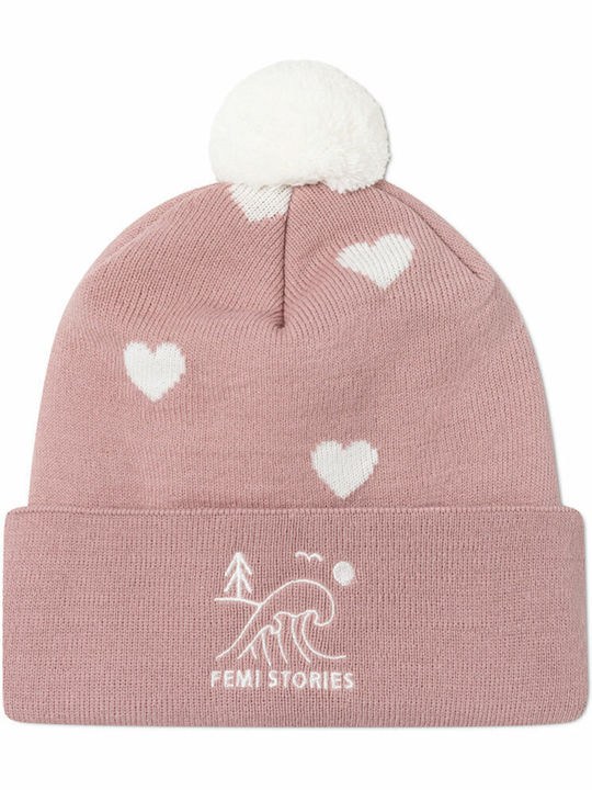 Femi Stories Beanie Frauen Beanie Gestrickt in Rosa Farbe