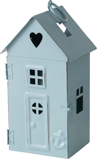 Boltze Metallic Lantern Blue 9x8x17cm