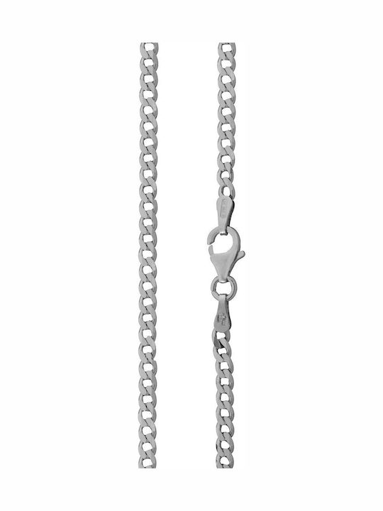 Mertzios.gr Ασημένια Αλυσίδα Λαιμού Λεπτή Πάχους 2.8mm και Μήκους 50cm