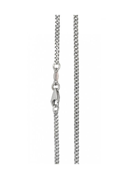 Mertzios.gr White Gold Chain Neck 18K Thin Thickness 2.2mm and Length 45cm