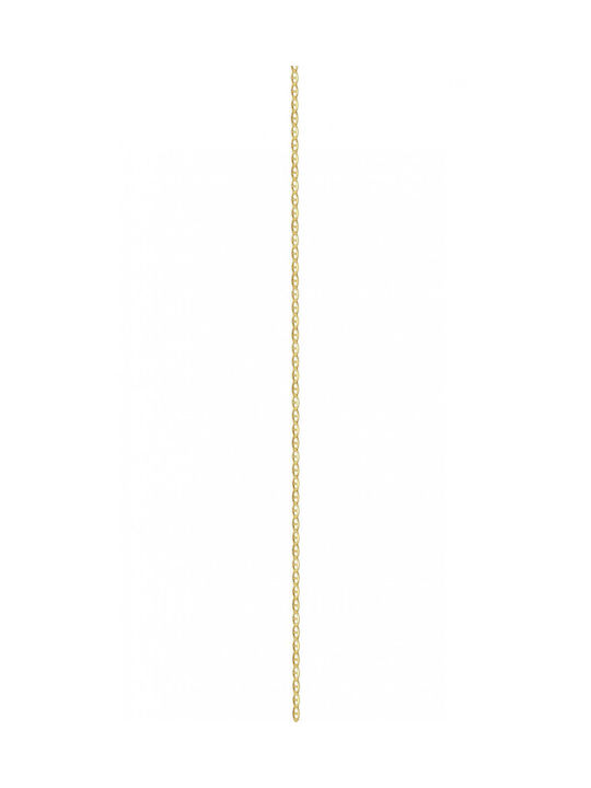 Mertzios.gr Goldene Kette Nacken 9K Dünne mit einer Dicke von 1.1mm und einer Länge von 50cm