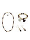 Tatu Moyo Set with Necklace , Earrings & Bracelet with Stones