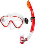 Spokey Kids' Diving Mask Set with Respirator Red
