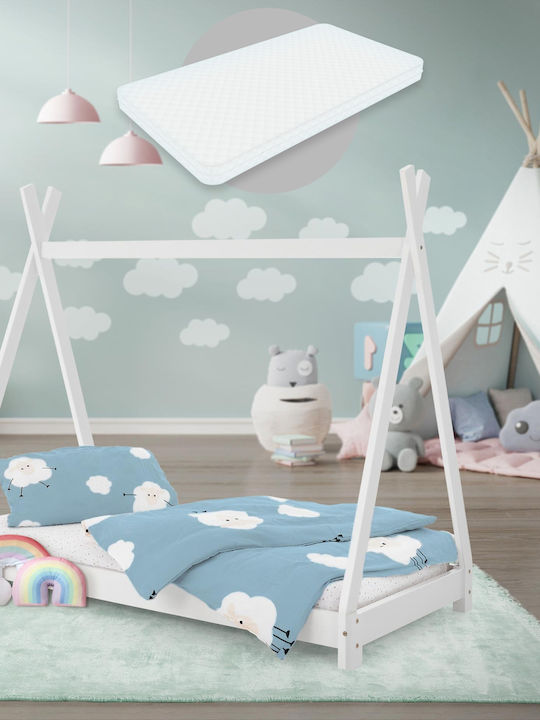 ML-Design Babybett Weiß mit Matratze 70x140cm