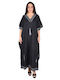 Platinum Fashion Women's Maxi Caftan Beachwear Black