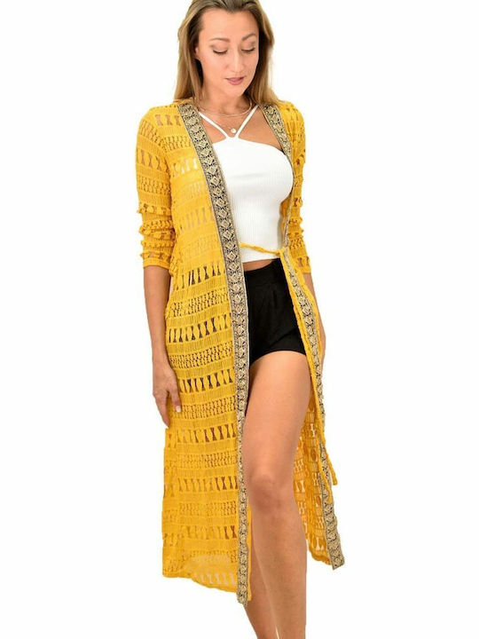 Potre Women's Maxi Kimono Beachwear Yellow