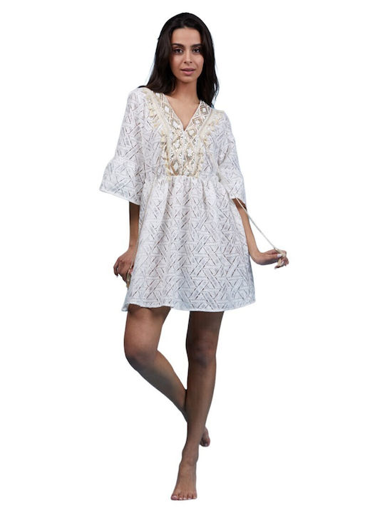 FantazyStores Feminin Caftan de Plajă Alb