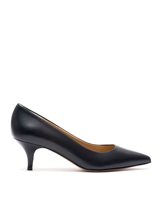 Philippe Lang Leather Pointed Toe Navy Blue Heels