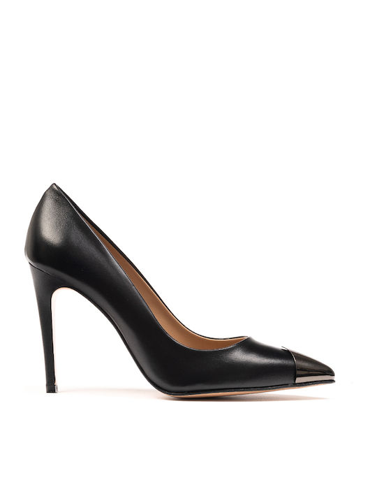 Philippe Lang Leather Pointed Toe Black Heels