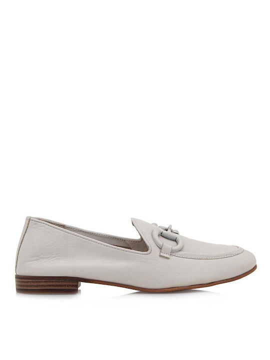JK London Leather Women's Loafers in White Color