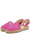 Lederne Damen Espadrilles in Fuchsie Farbe