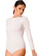 Long Sleeve Bodysuit Slim Fit White