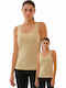 Women's Sleeveless T-Shirt Beige