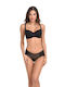 Miss Rosy Lace Underwear Set with Bralette & Boxer Black