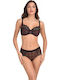 Miss Rosy Lace Underwear Set with Bra & Slip Black