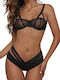 La Lolita Amsterdam Lace Underwear Set with Bra & String Black