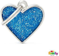 My Family SHINE Dog ID Tag Heart Blue