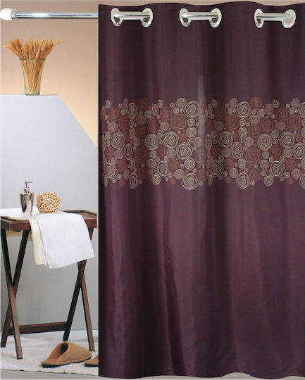 San Lorentzo Poem Shower Curtain Fabric 180x180cm Brown