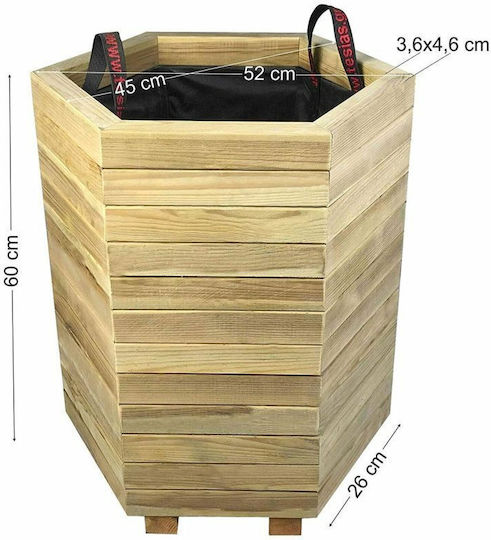 Tesias Pot Wooden 52x45cm.
