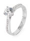Tasoulis Jewellery Collection Μονόπετρο από Λευκόχρυσο 14K